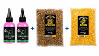 5kg Partikel Mix + 5kg Mais + 2x Monster Shrimp Booster Liquid 100ml - Sommerangebot