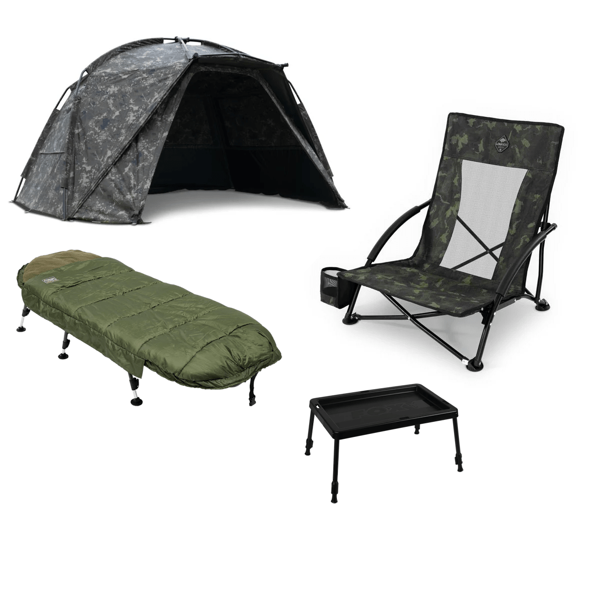 Nachtangeln Bundle-Set mit Zelt, Stretcher, Stuhl und Tisch – KarperCentrale