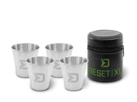 RESET - Edelstahl Shotgläser Set - 70ml - Mit Täschchen