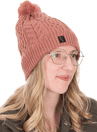 Damen Strickmütze mit Bommel