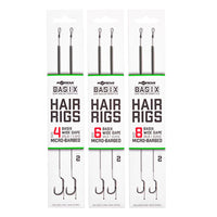 Basix Hair Rigs - Weit gebogen - Mikro Widerhaken