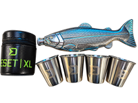 Fishing Drinks Geschenkset – Hipflasche & Shotgläser