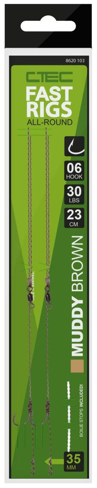 Fast Carp Rigs - Schlammiges Braun - 2 Stück