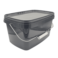 Grauer Eimer - 5L - Mit Griff - Recycelter Kunststoff