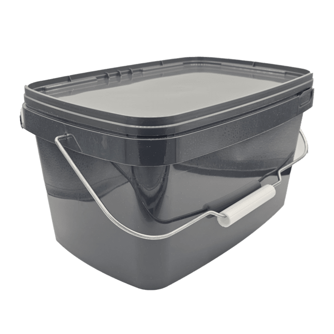 Grauer Eimer - 5L - Mit Griff - Recycelter Kunststoff