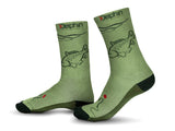 Happy Fishing - Karpfensocken - Komfortabel - Größe 41-46 - Grün
