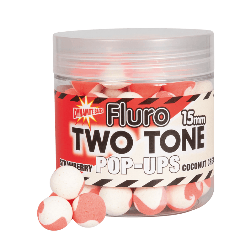 Fluro Two Tone Pop-Ups - 15mm - Erdbeere & Kokosnuss