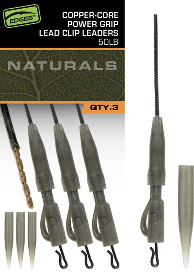 Fox Edges Naturals Copper - Core Power Grip Lead Clip Leaders - dé KarperCentrale