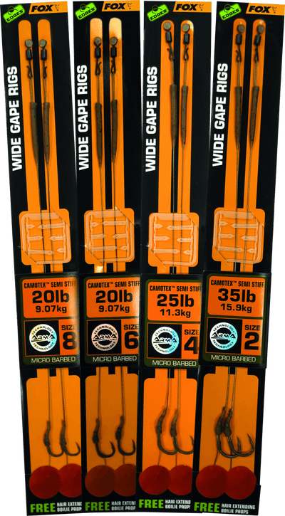 Fox Edges Wide Gape Camotex Semi Stiff Ready Rigs - dé KarperCentrale