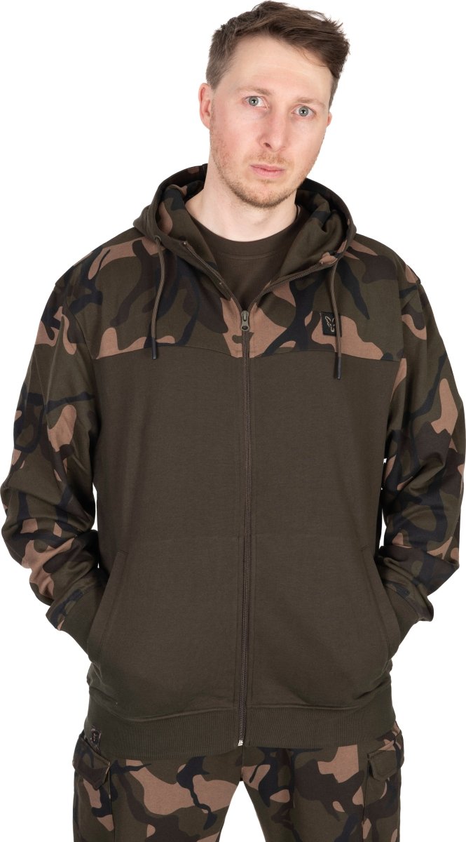 LW Khaki Camo Split Reißverschluss Kapuzenpullover