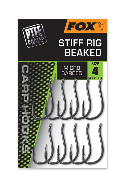 Fox Stiff Rig Beaked - Carp Hooks - PTFE Edition - KarperCentrale