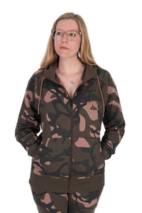 Damen - Kapuzenpullover mit Reißverschluss im Camouflage-Design