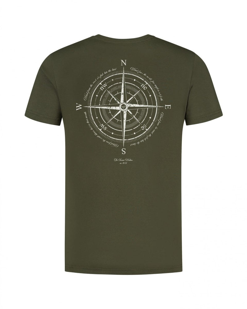 Compass Tee - Dunkeloliv