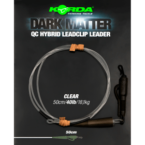 Dark Matter Leader - 100cm - QC Hybrid Clip Klar - 40LB