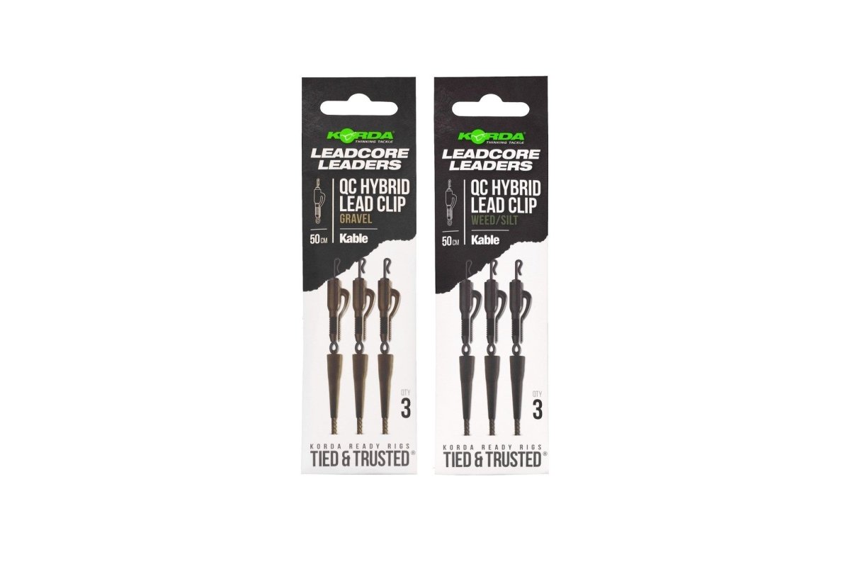 Korda Kable Leadcore Leader - 50cm - Hybrid Lead Clip QC Swivel - KarperCentrale