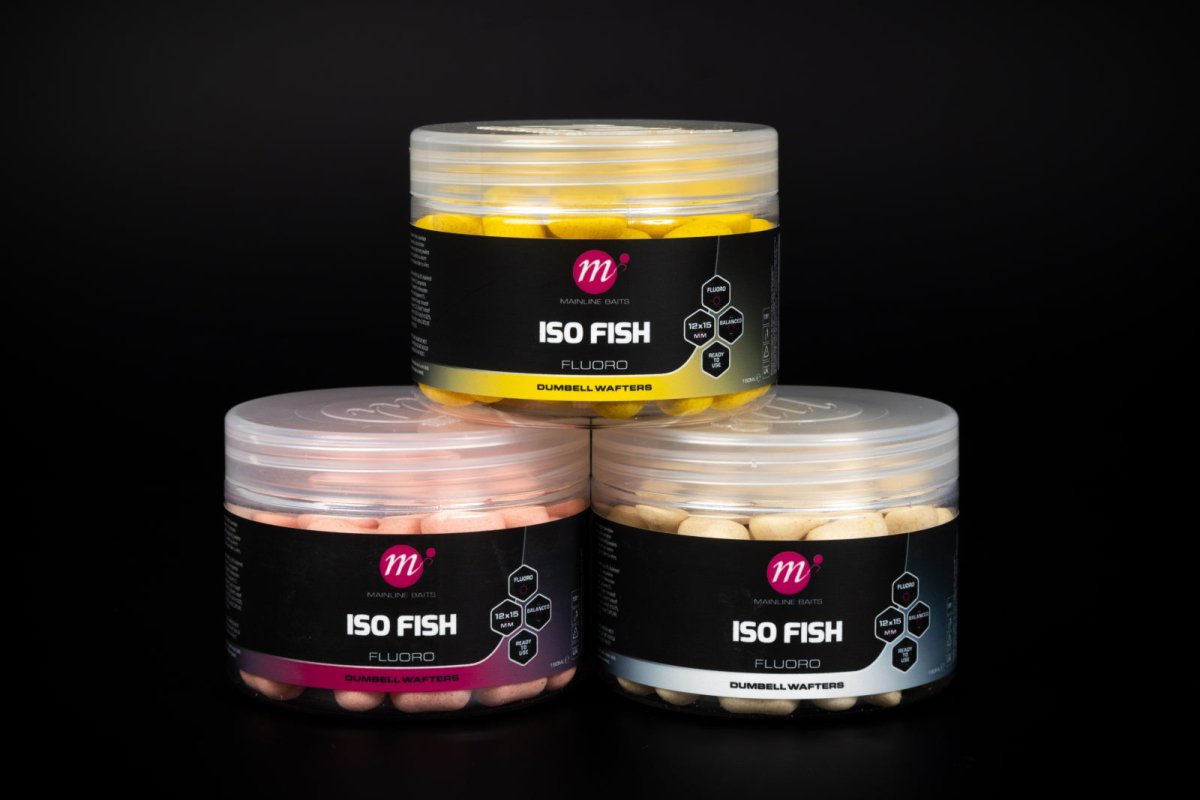 Mainline ISO Fish - Fluoro Dumbell Wafters - 12 x 15mm - KarperCentrale