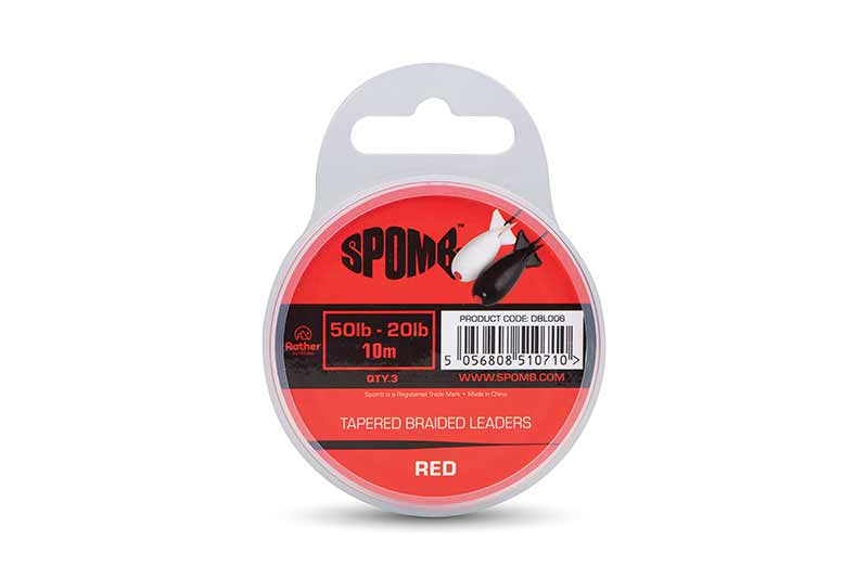 Spomb Tapered braided leaders - Rood & Zwart - KarperCentrale